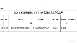 宏利圣得入选2026年度山东省首台（套）技术装备名单